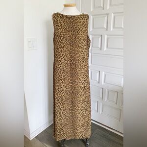 NWT Jones New York Sport Long Maxi Dress Leopard Animal Magnetism Print Size 16